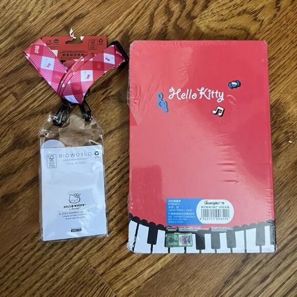 NEW Hello Kitty Gift Bundle: Red Journal / Notebook & ID Lanyard Bundle - Picture 2 of 4